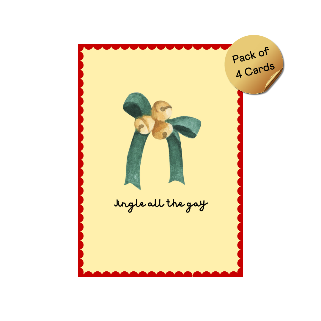 4 Pack of Christmas Cards - Seasonal Illustrations