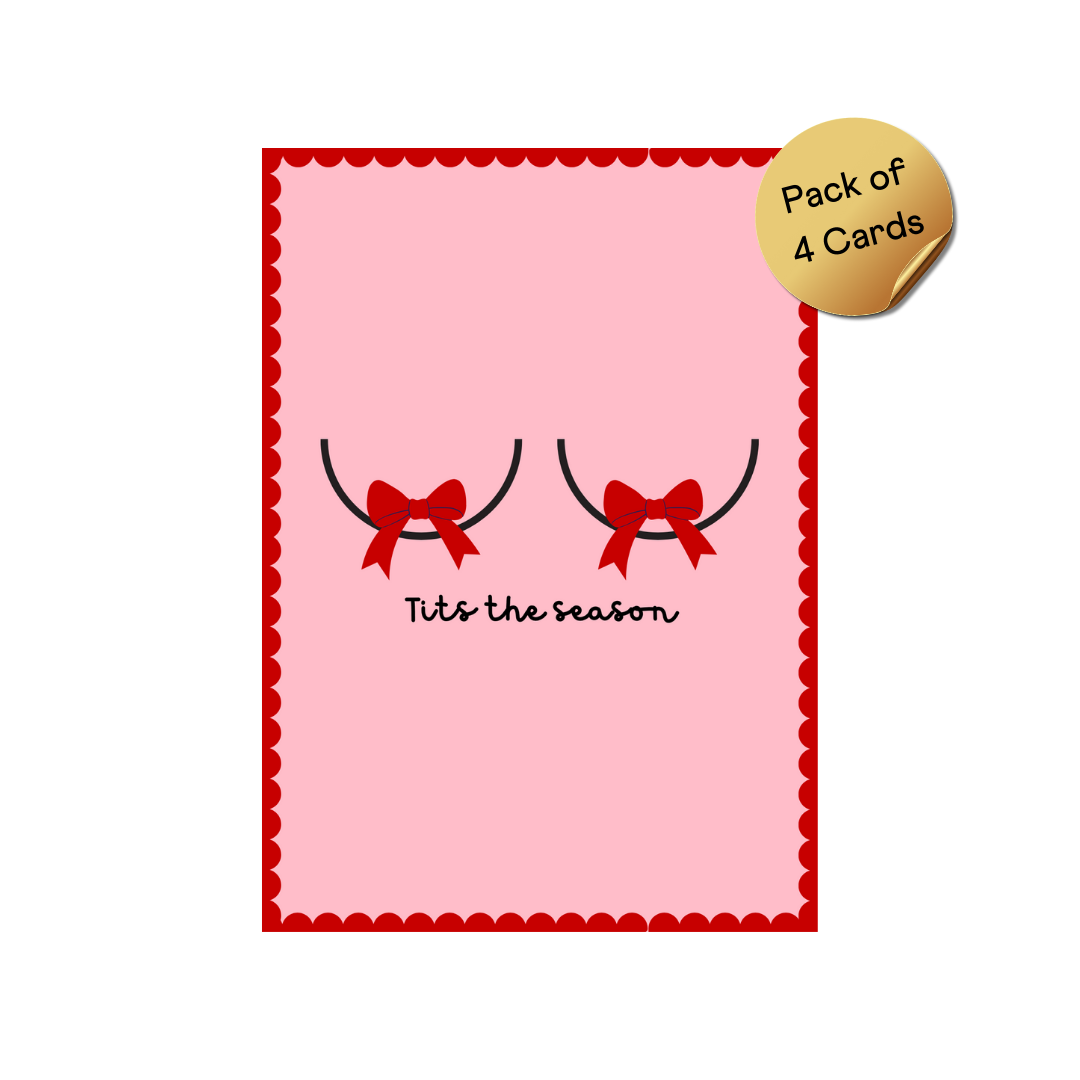 4 Pack of Christmas Cards - Seasonal Illustrations