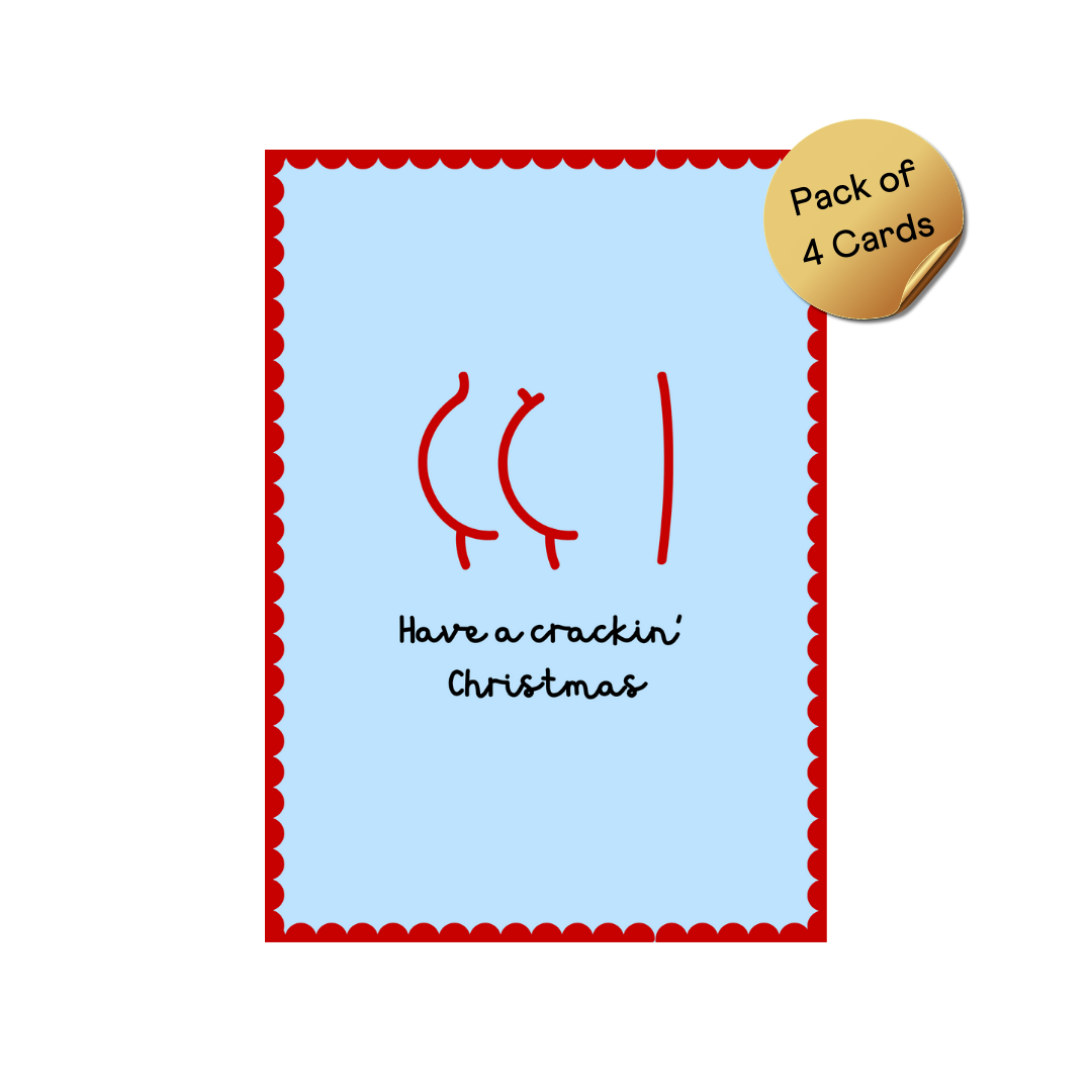 4 Pack of Christmas Cards - Seasonal Illustrations